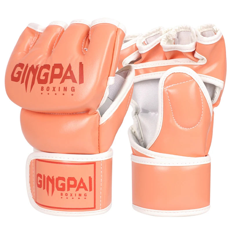 Half Mitts MMA Gloves for Men Women,Fingerless Punching Heavy Bag with More Paddding Gloves for Kickboxing Sparring Muay Thai