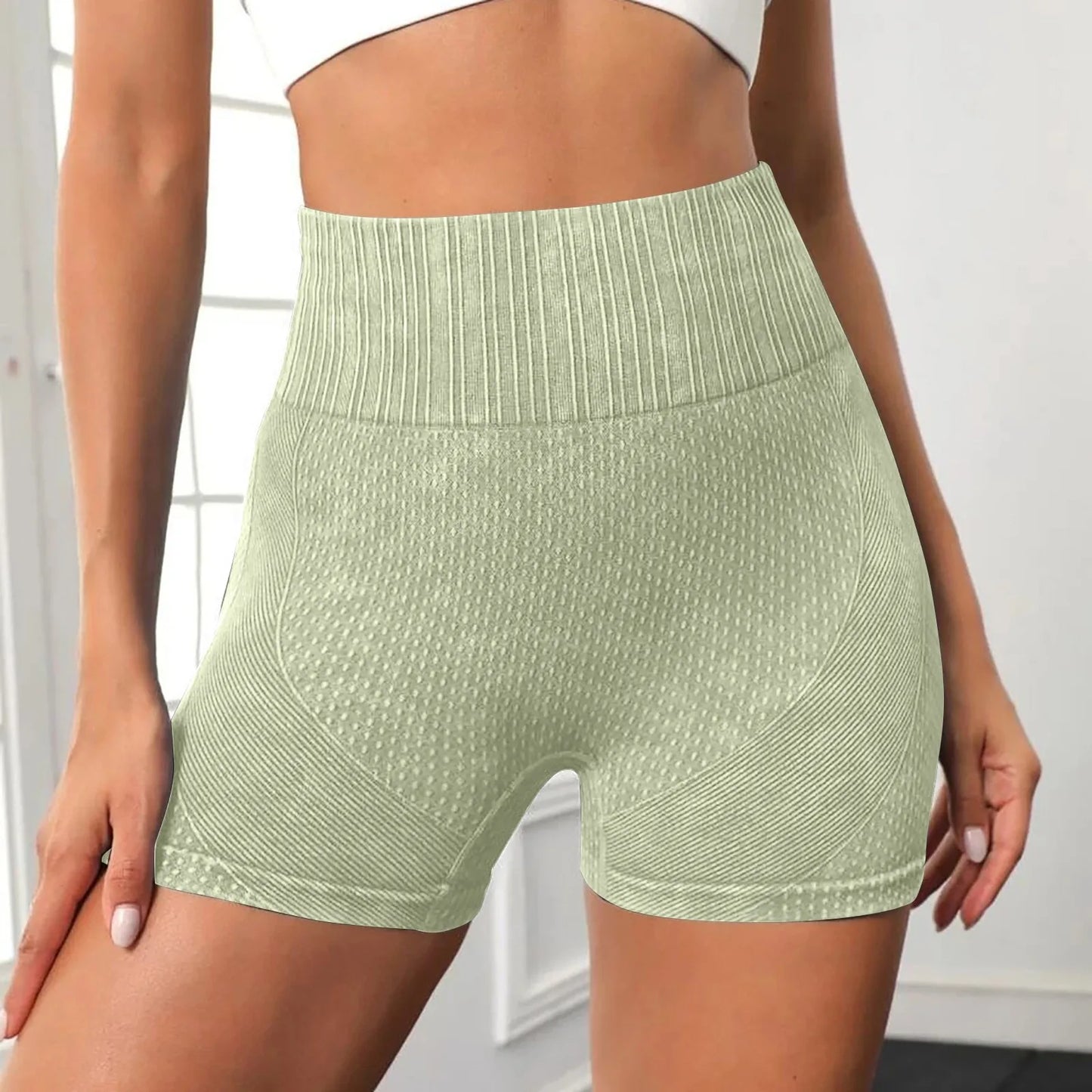 Gym Shorts Woman High Support Fitness Sports Biker Short Workout Scrunch Butt Yoga Seamless Leggings Running Skipping