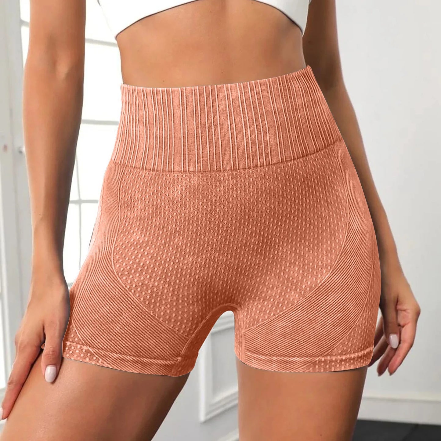 Gym Shorts Woman High Support Fitness Sports Biker Short Workout Scrunch Butt Yoga Seamless Leggings Running Skipping