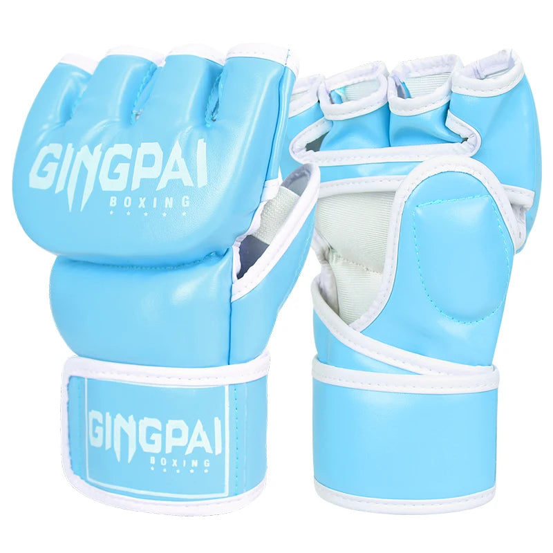 Half Mitts MMA Gloves for Men Women,Fingerless Punching Heavy Bag with More Paddding Gloves for Kickboxing Sparring Muay Thai