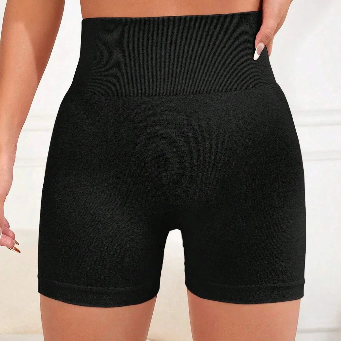 Impact Shorts Women Fitness Sports Biker 4.5" Low Ribbed Band Gym Shorts Workout Scrunch Butt Yoga Seamless Leggings