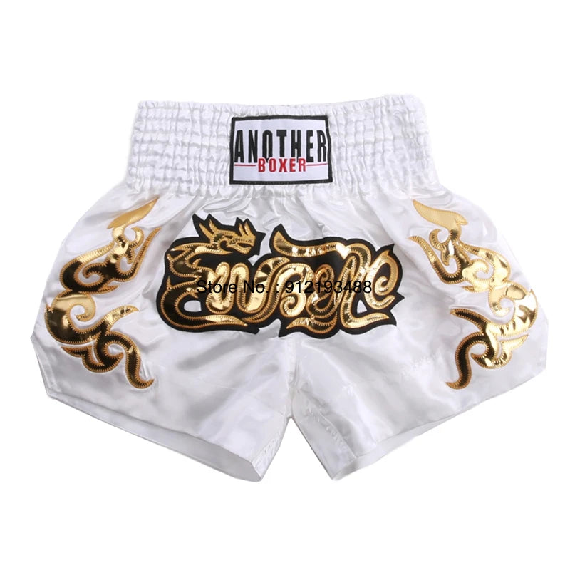 Muay Thai Shorts 2024 New Boxing Shorts Women Men Child Embroidery Kickboxing Training Pants Sanda Martial Arts Fight Equipment