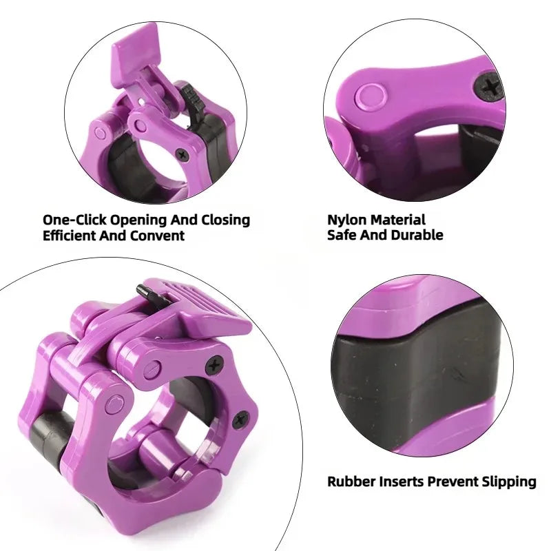 1Pair 50MM Spinlock Collars Barbell Collar Lock Clips Weight Lifting Bar Gym Dumbell Clamp Spring Quick Release Clamps Spin