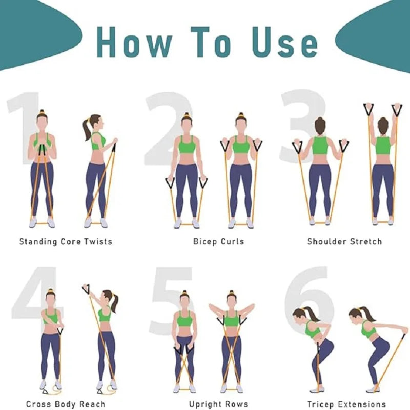 Resistance Bands with Handles, Single Resistance Bands, Exercise Bands with Handles, for Resistance Training, Physical Therapy