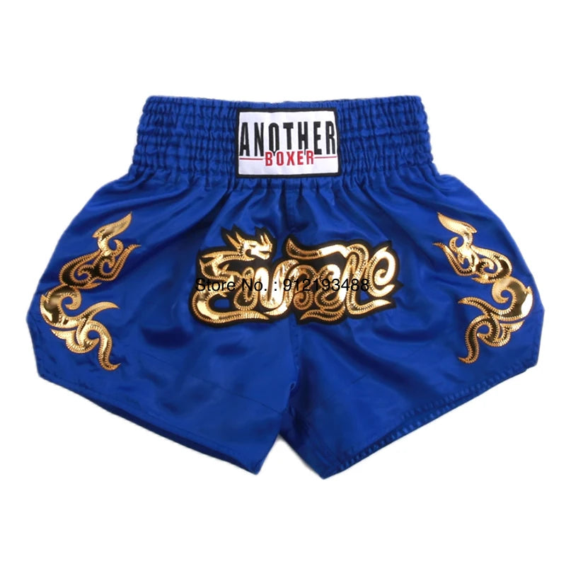 Muay Thai Shorts 2024 New Boxing Shorts Women Men Child Embroidery Kickboxing Training Pants Sanda Martial Arts Fight Equipment