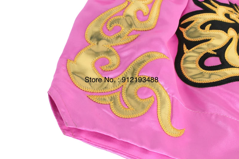 Muay Thai Shorts 2024 New Boxing Shorts Women Men Child Embroidery Kickboxing Training Pants Sanda Martial Arts Fight Equipment