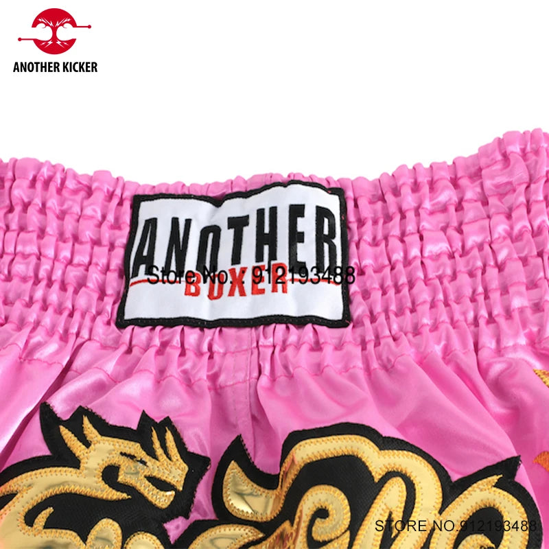 Muay Thai Shorts 2024 New Boxing Shorts Women Men Child Embroidery Kickboxing Training Pants Sanda Martial Arts Fight Equipment