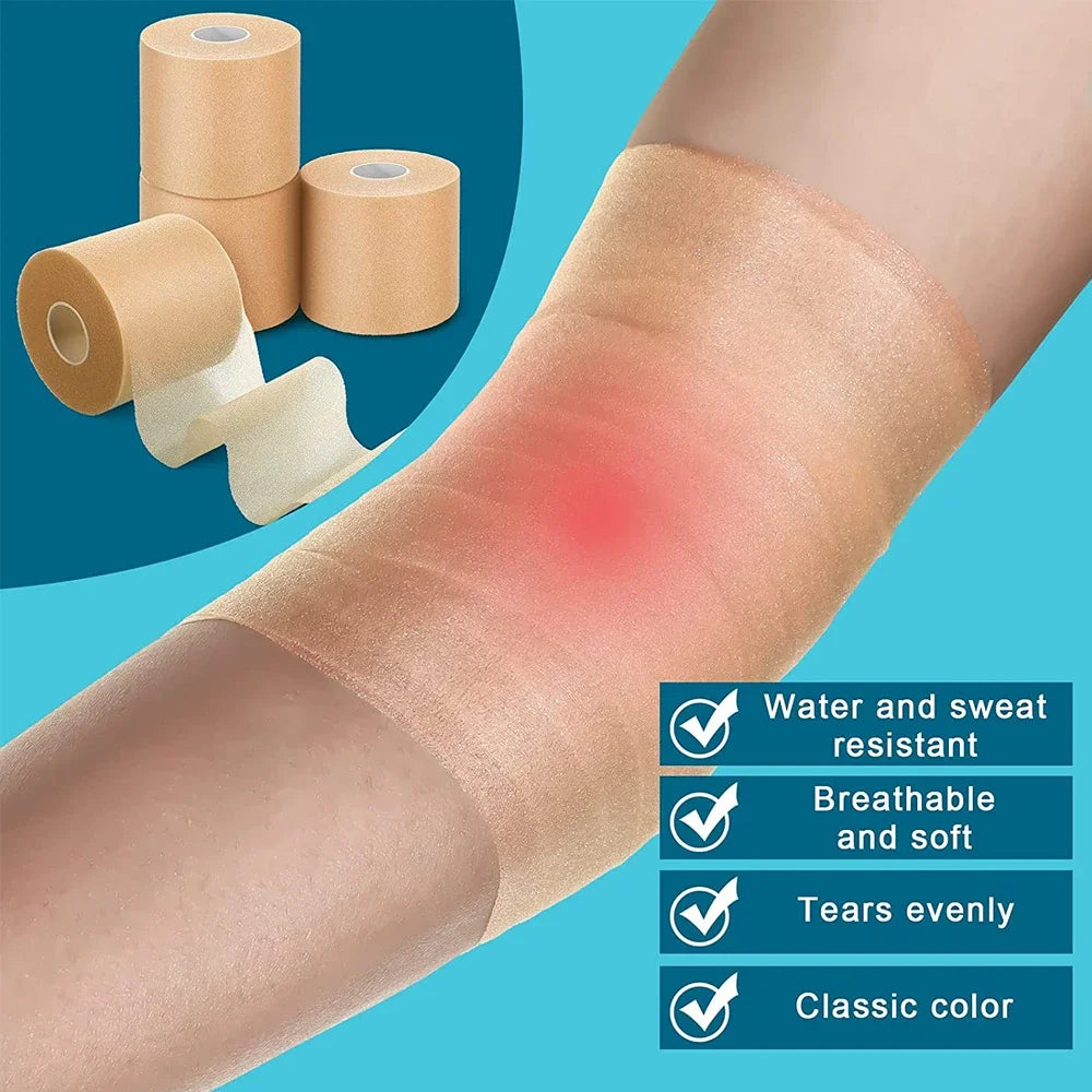 5 Rolls 2.5/3.8/5cm Sport Athletic Waterproof Cotton White Boxing Adhesive Tape Strain Injury Support Sport Binding Bandage