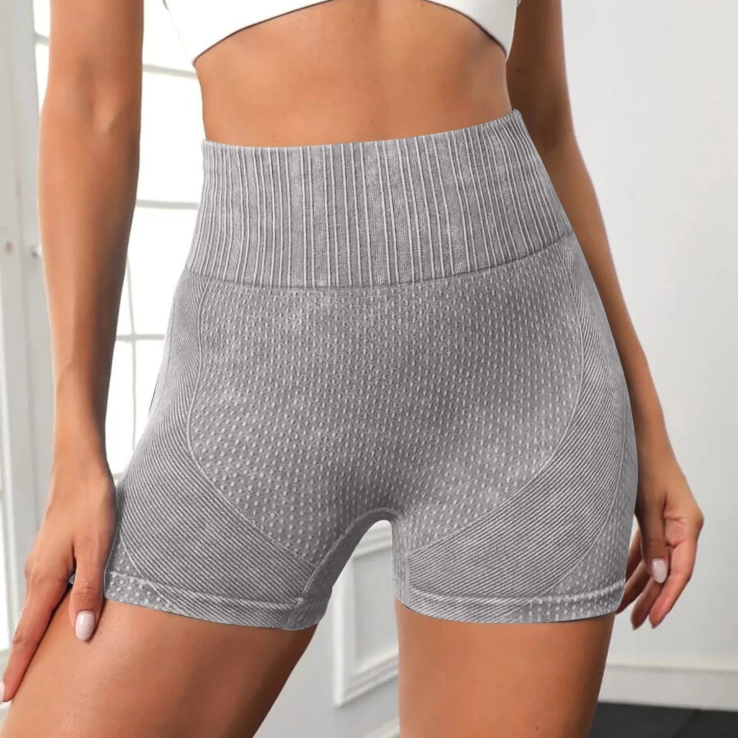 Gym Shorts Woman High Support Fitness Sports Biker Short Workout Scrunch Butt Yoga Seamless Leggings Running Skipping
