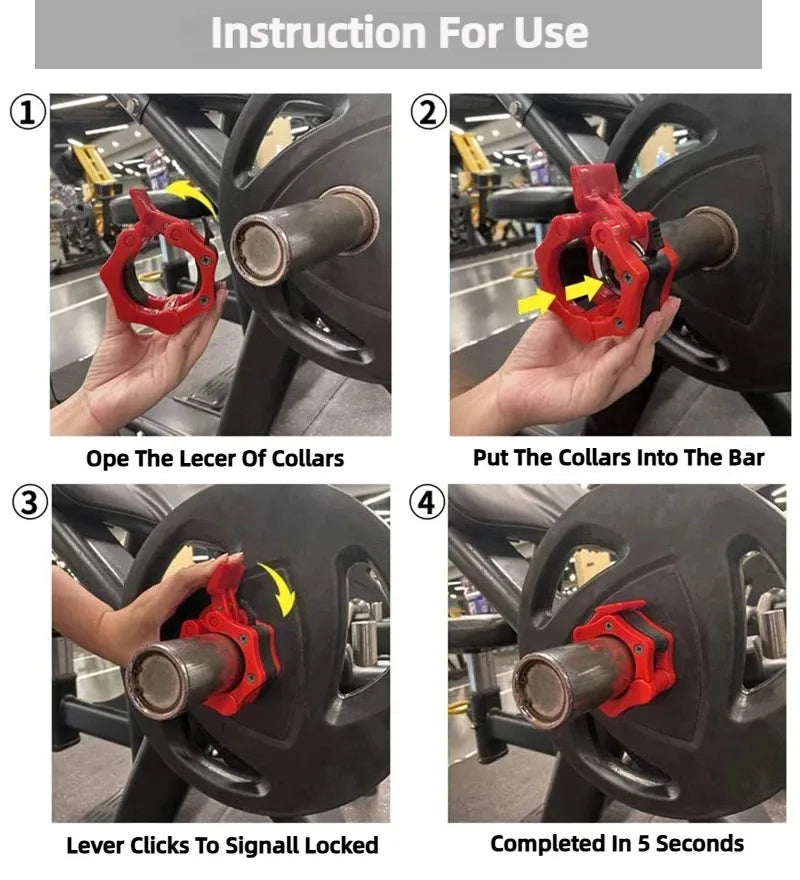 1Pair 50MM Spinlock Collars Barbell Collar Lock Clips Weight Lifting Bar Gym Dumbell Clamp Spring Quick Release Clamps Spin