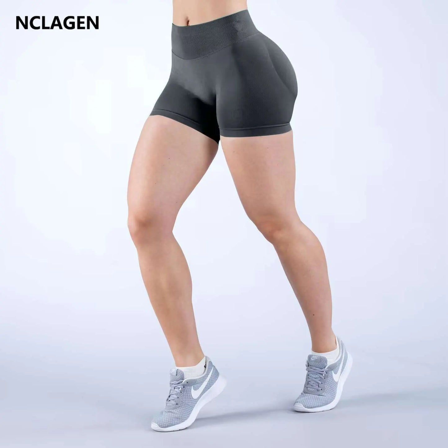 NCLAGEN Impact Shorts 4.5" Gym Shorts Woman Scrunch Butt Fitness Sports Short Workout Seamless Leggings Running Yoga bottoms
