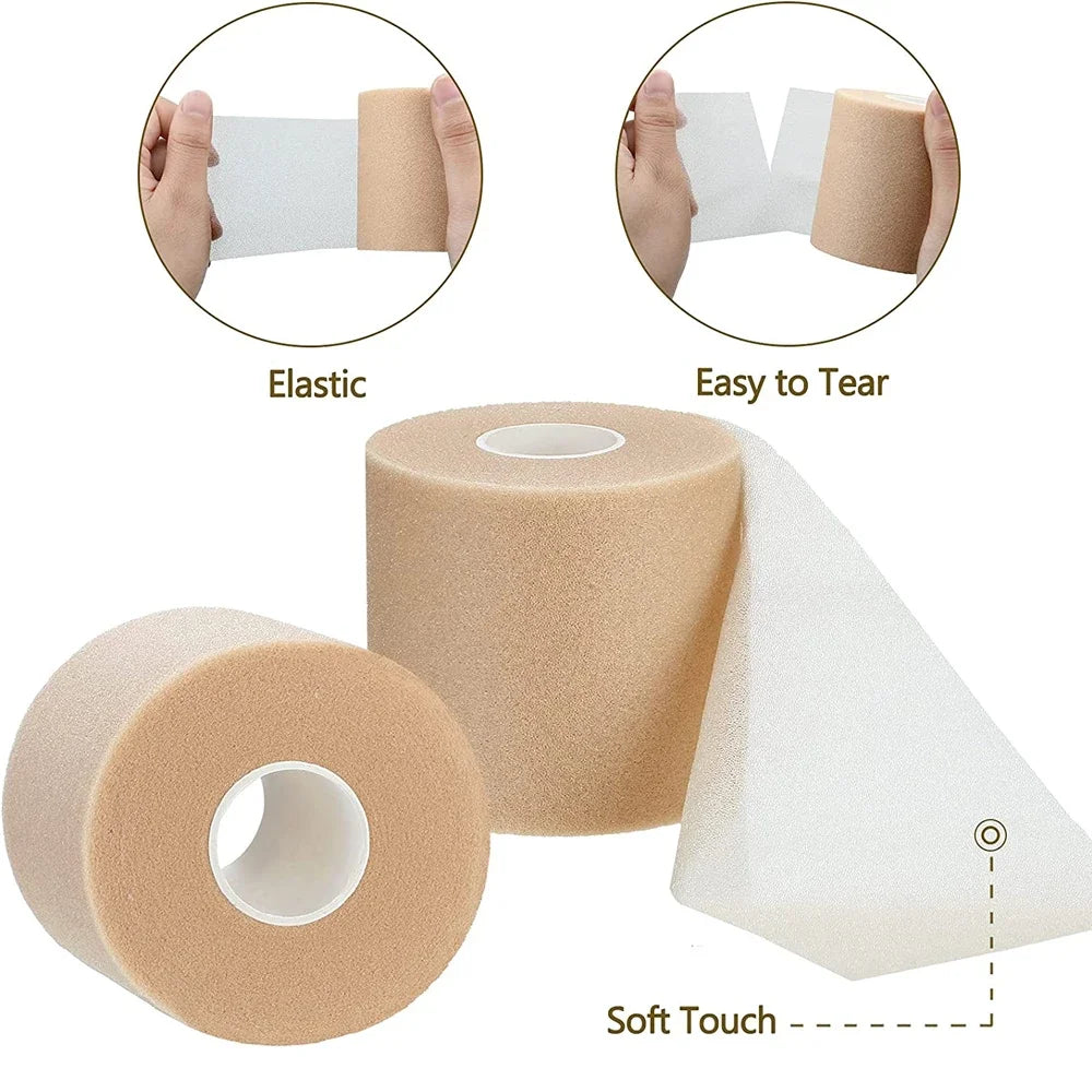 5 Rolls 2.5/3.8/5cm Sport Athletic Waterproof Cotton White Boxing Adhesive Tape Strain Injury Support Sport Binding Bandage