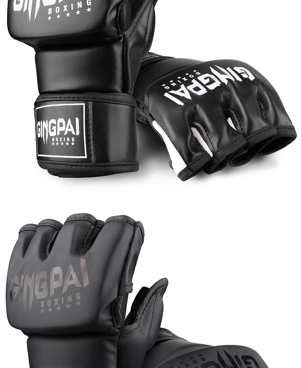 Half Mitts MMA Gloves for Men Women,Fingerless Punching Heavy Bag with More Paddding Gloves for Kickboxing Sparring Muay Thai