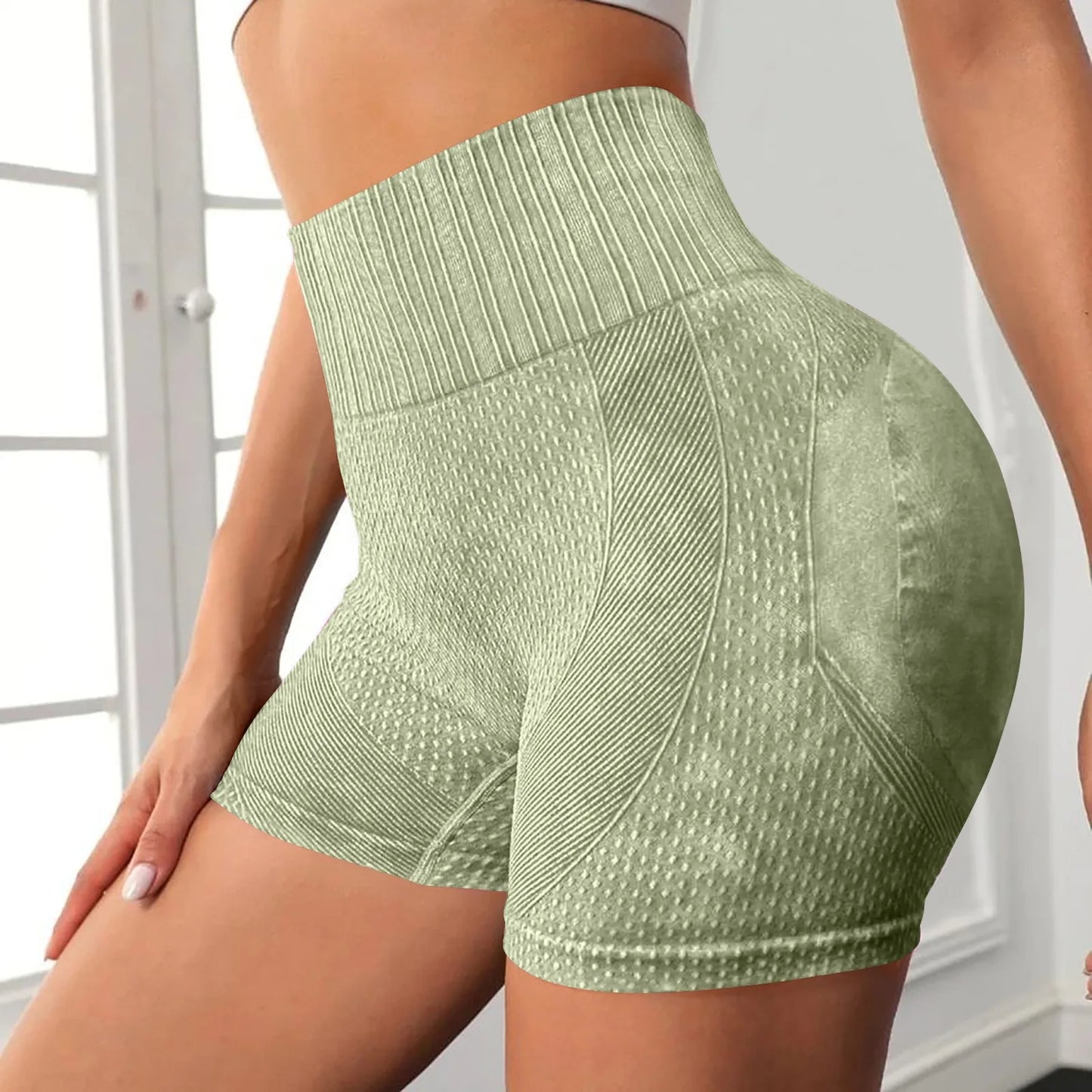 Gym Shorts Woman High Support Fitness Sports Biker Short Workout Scrunch Butt Yoga Seamless Leggings Running Skipping