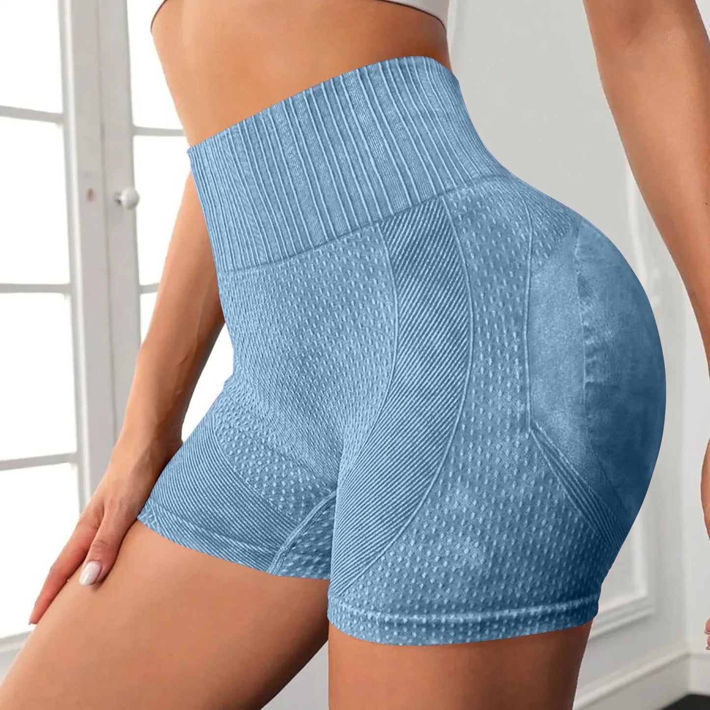 Gym Shorts Woman High Support Fitness Sports Biker Short Workout Scrunch Butt Yoga Seamless Leggings Running Skipping