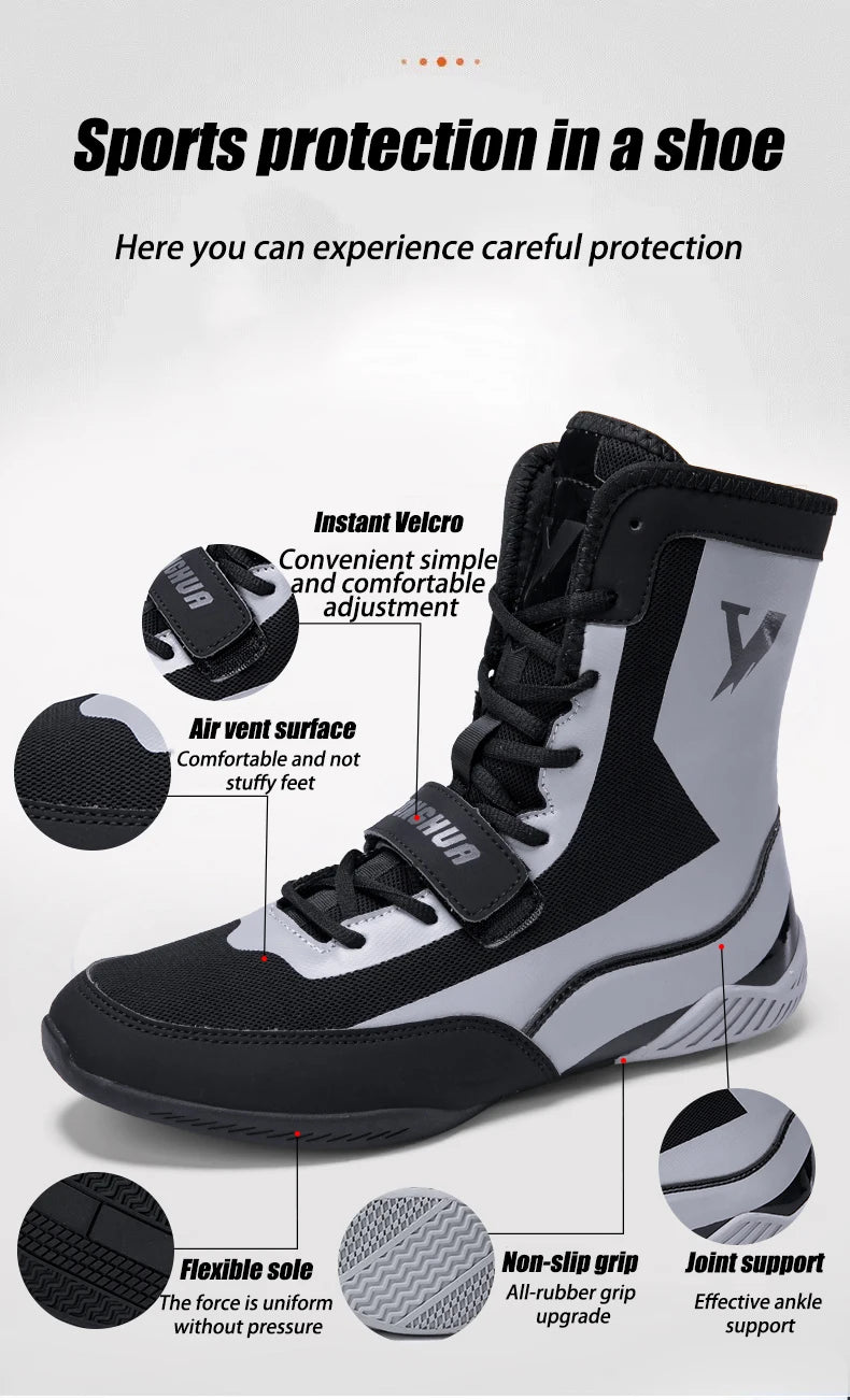 New Pro wrestling and boxing shoes, men's mesh breathable training, flying wrestling boots, lightweight sneakers