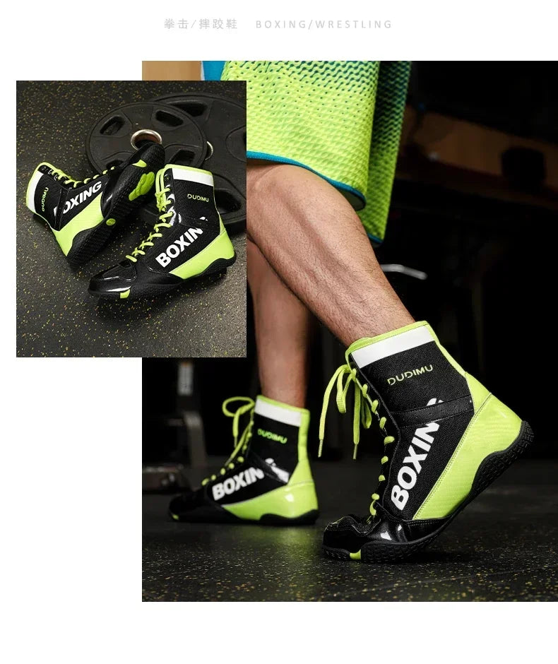 Luxury Brand Boxing Shoes for Couples Non-Slip Gym Shoes Man Lace Up Boy Zapatillas Powerlifting Men Women Wrestling Shoes