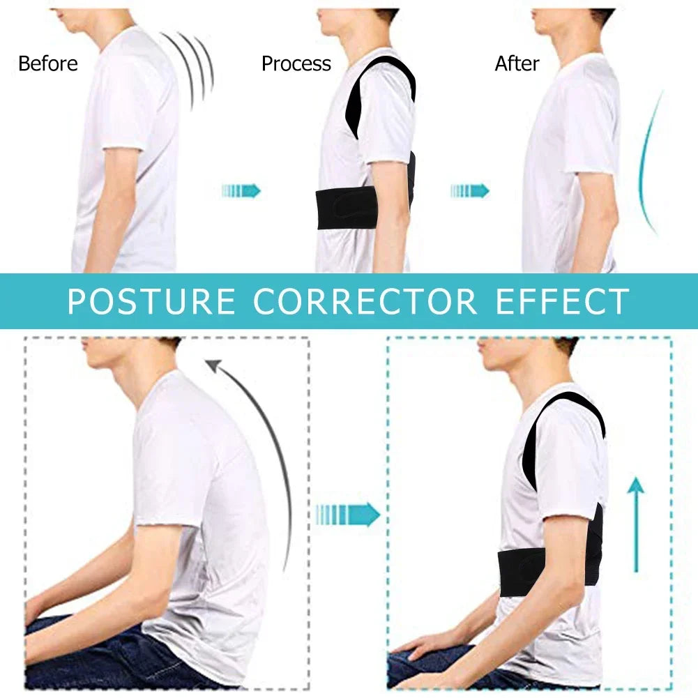 Reinforced Belt Lumbar Column Posture Corrector Vest Adjustable Back Support Strap Shoulder Spine Brace Neck Stretcher Trainer