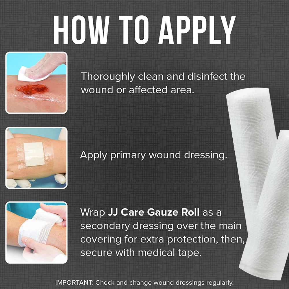 10 Roll Gauze Rolls Tape - Gauze Wrap - First Aid Supplies - Flexible,Breathable Gauze Bandage -Bandage Wrap for Wound Dressing