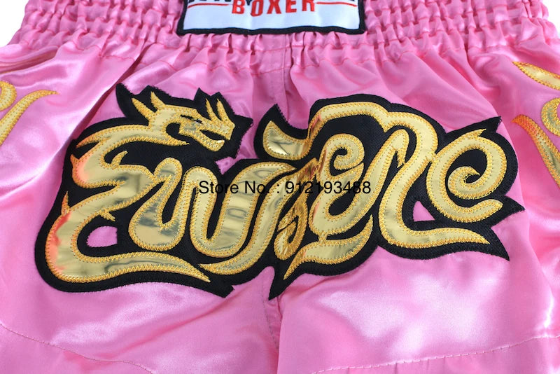 Muay Thai Shorts 2024 New Boxing Shorts Women Men Child Embroidery Kickboxing Training Pants Sanda Martial Arts Fight Equipment