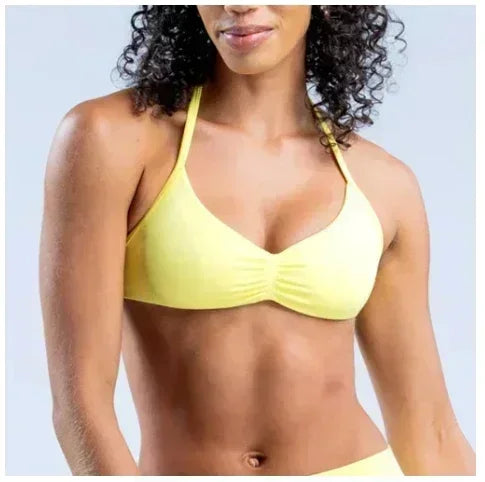 DLOGO With Logo Impact Strappy Bra Top Women High Support Impact Thin Strap Halter Sport Seamless Bras Scrunch Workout Yoga Tank