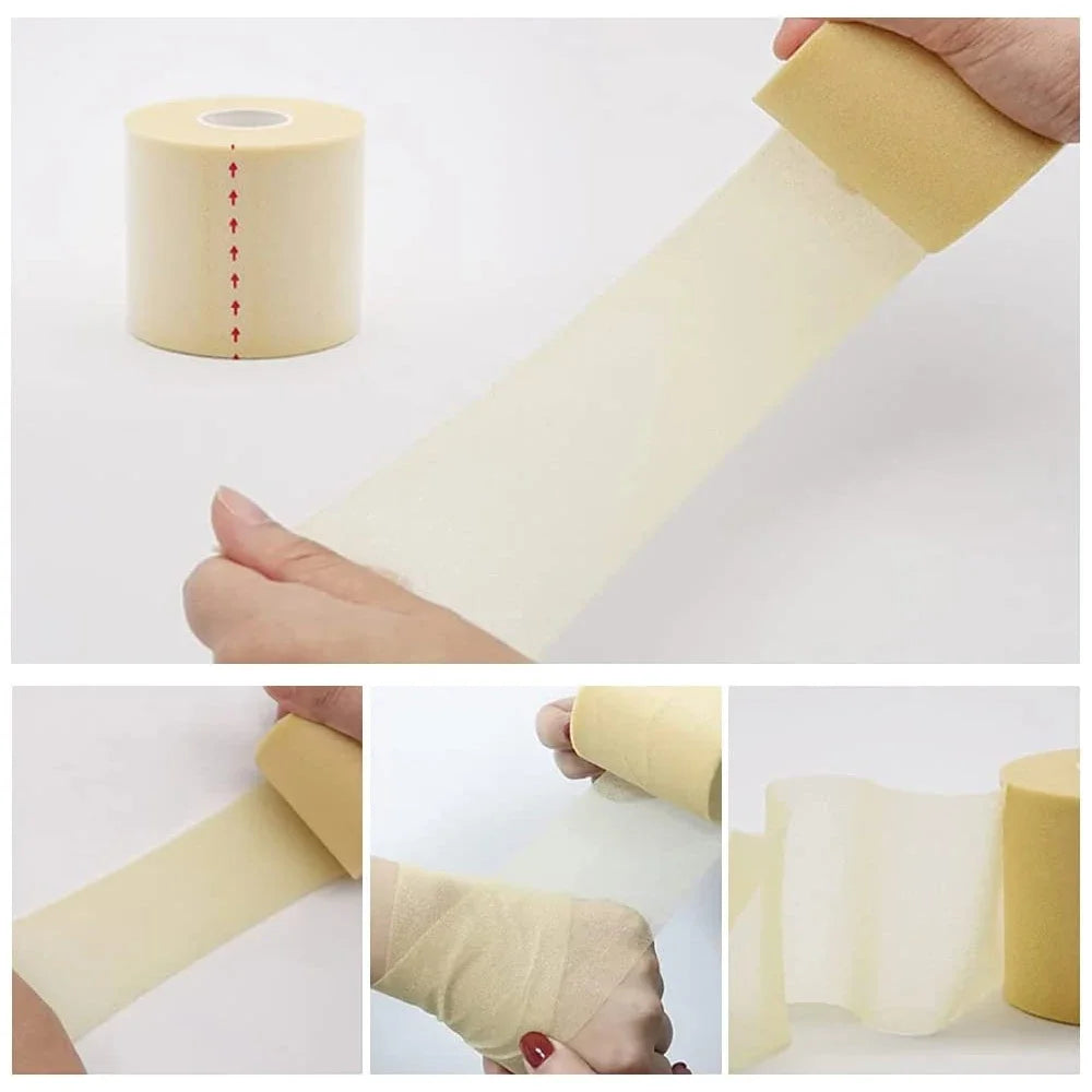5 Rolls 2.5/3.8/5cm Sport Athletic Waterproof Cotton White Boxing Adhesive Tape Strain Injury Support Sport Binding Bandage