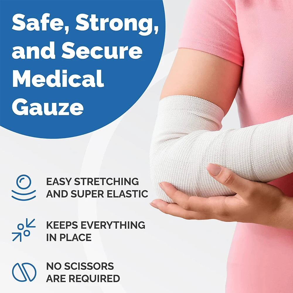 10 Roll Gauze Rolls Tape - Gauze Wrap - First Aid Supplies - Flexible,Breathable Gauze Bandage -Bandage Wrap for Wound Dressing
