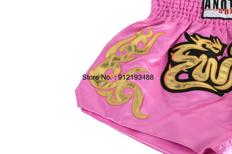 Muay Thai Shorts 2024 New Boxing Shorts Women Men Child Embroidery Kickboxing Training Pants Sanda Martial Arts Fight Equipment