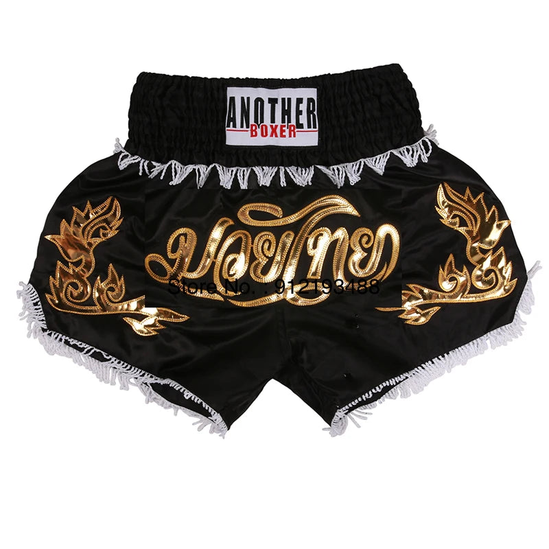Muay Thai Shorts 2024 New Boxing Shorts Women Men Child Embroidery Kickboxing Training Pants Sanda Martial Arts Fight Equipment
