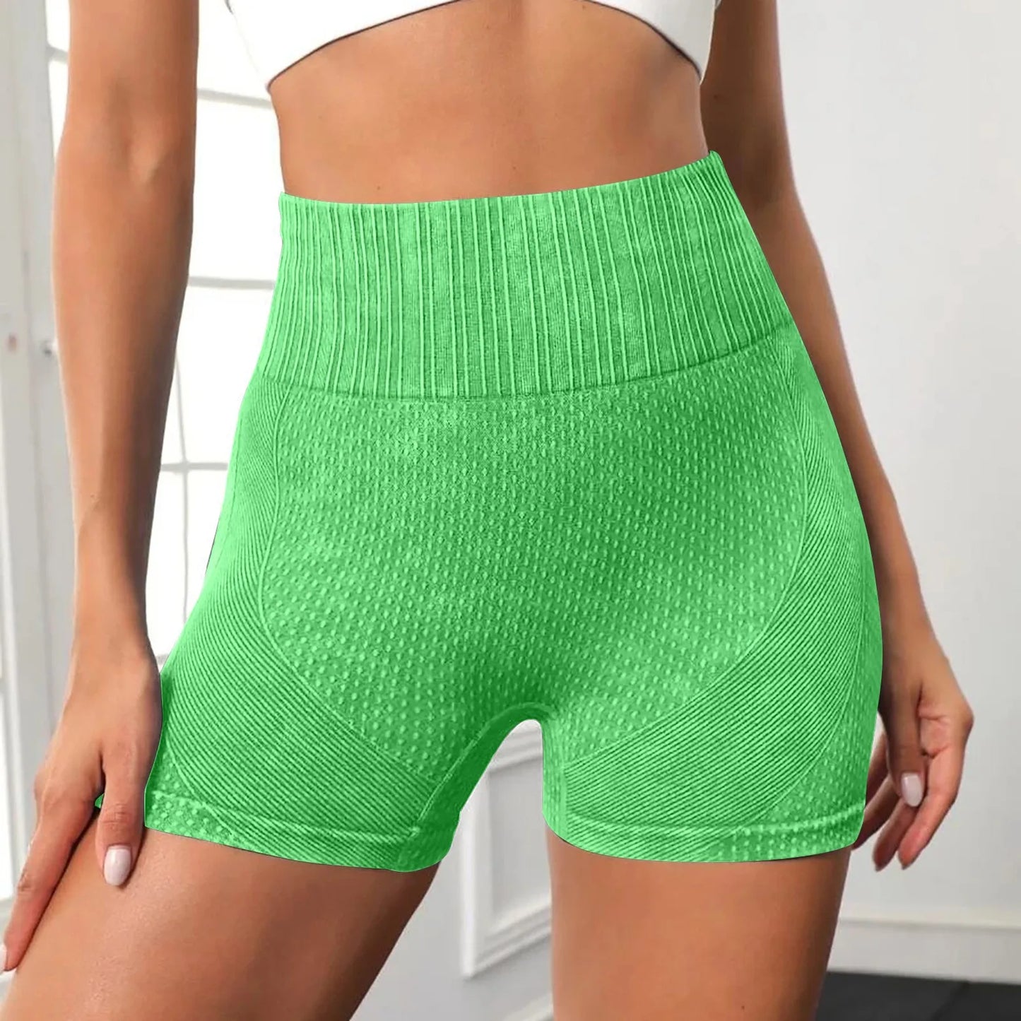 Gym Shorts Woman High Support Fitness Sports Biker Short Workout Scrunch Butt Yoga Seamless Leggings Running Skipping