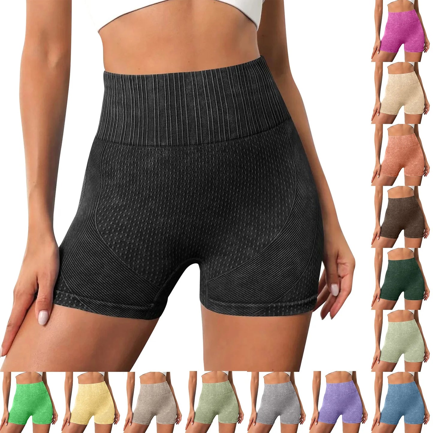 Gym Shorts Woman High Support Fitness Sports Biker Short Workout Scrunch Butt Yoga Seamless Leggings Running Skipping