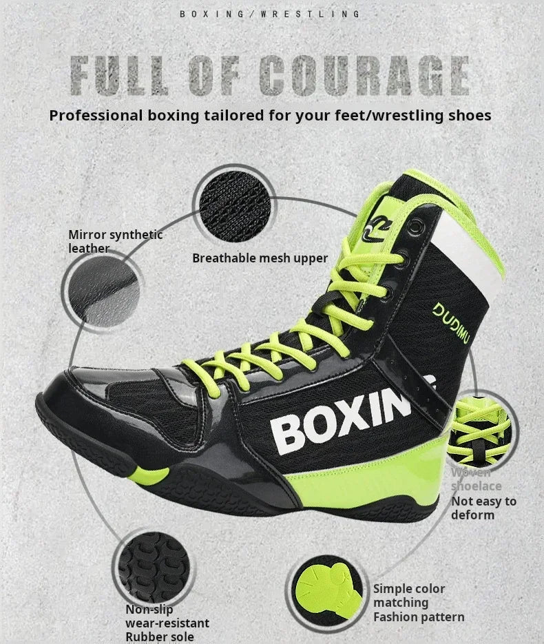 Luxury Brand Boxing Shoes for Couples Non-Slip Gym Shoes Man Lace Up Boy Zapatillas Powerlifting Men Women Wrestling Shoes