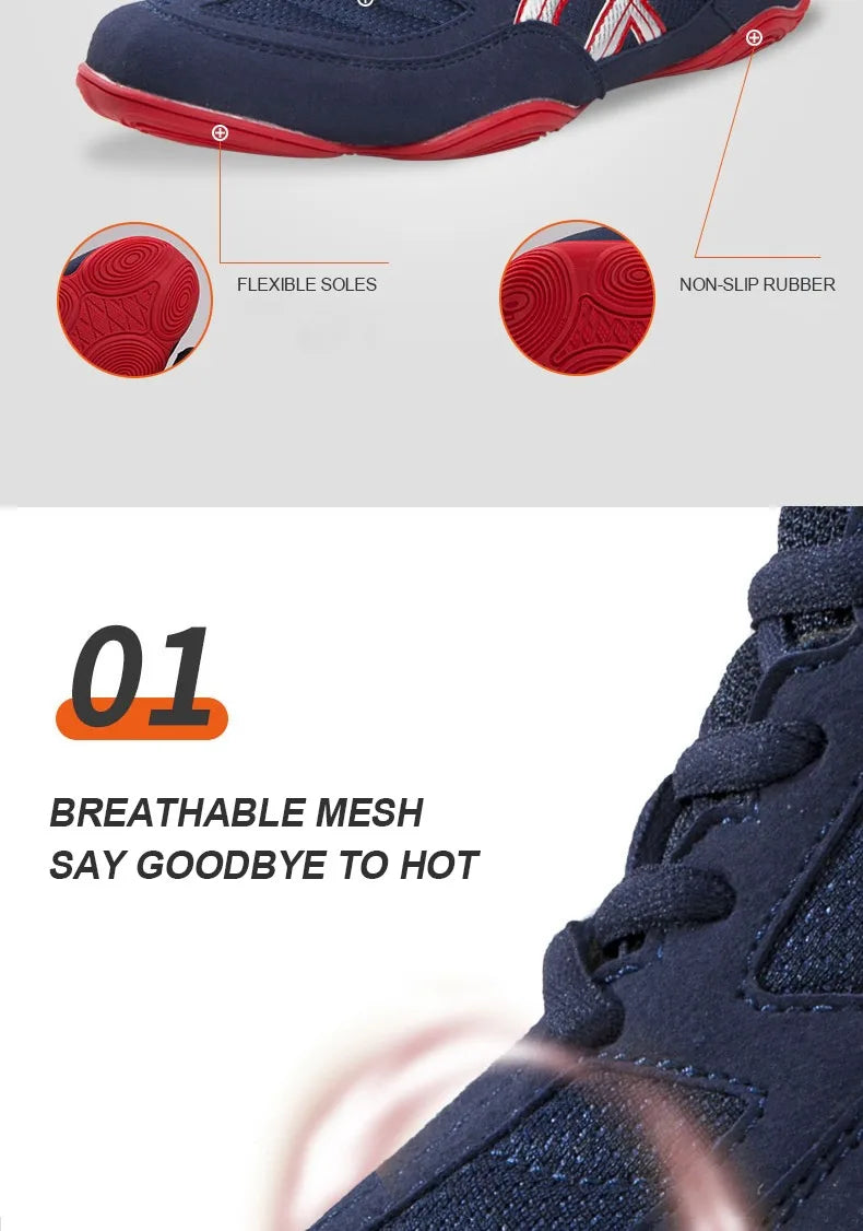 TaoBo Breathable Boxing Shoes for Men Women Professional Wrestling Boots Breathable Comfortable Flighting Boxing Sneakers