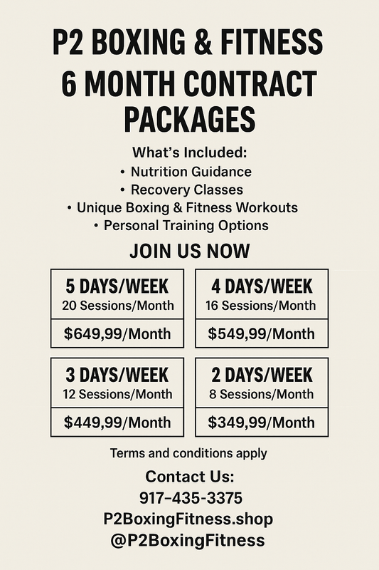 6-Month Fitness Contract – 2 Days/Week (8 Sessions/Month)