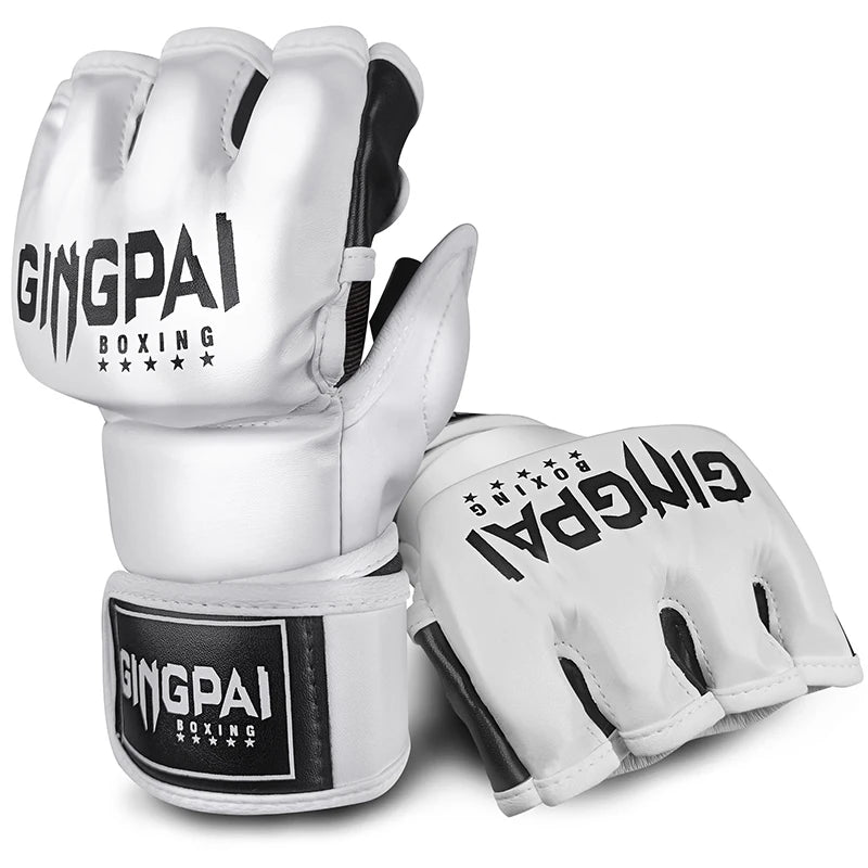 Half Mitts MMA Gloves for Men Women,Fingerless Punching Heavy Bag with More Paddding Gloves for Kickboxing Sparring Muay Thai