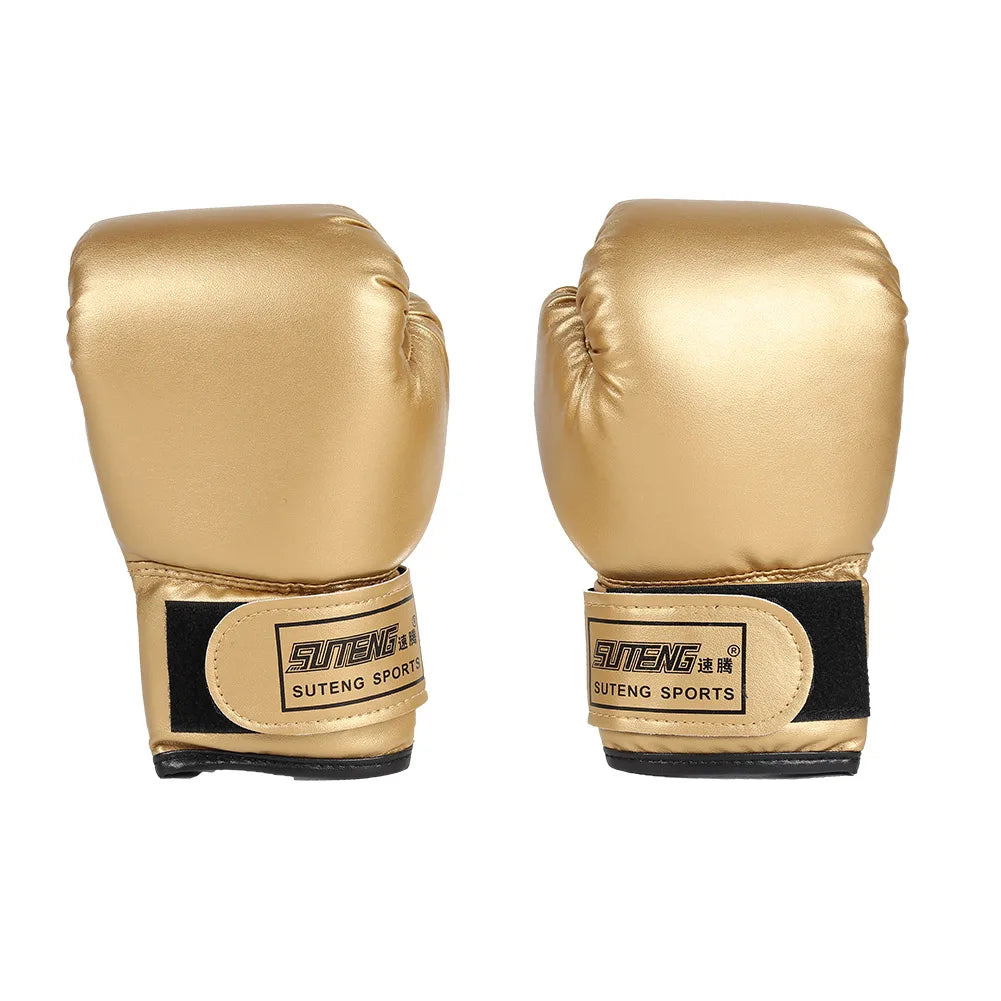 2pcs Boxing Training Fighting Gloves PU Leather Kids Breathable Muay Thai Sparring Punching Karate Kickboxing Professional Glove