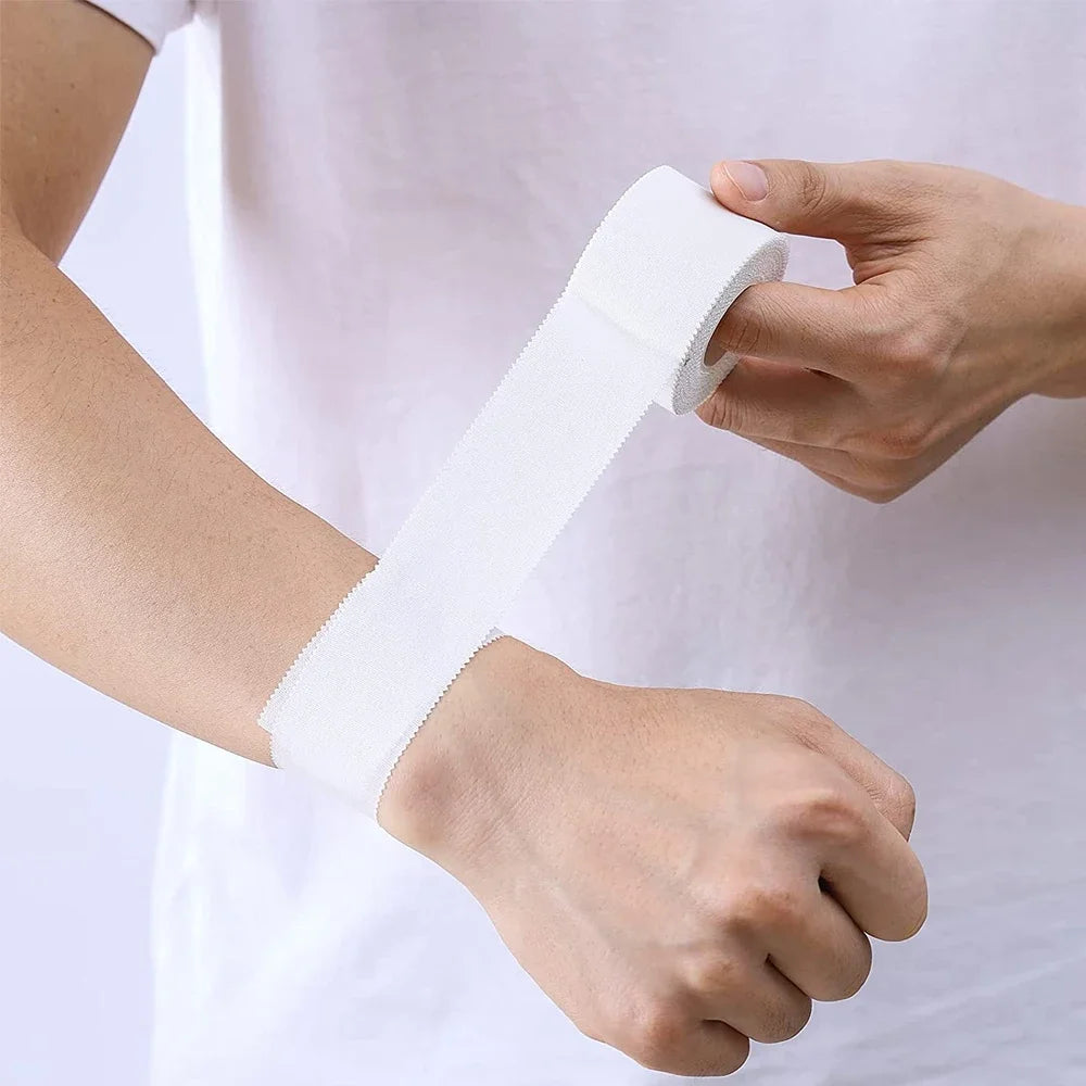 5 Rolls 2.5/3.8/5cm Sport Athletic Waterproof Cotton White Boxing Adhesive Tape Strain Injury Support Sport Binding Bandage