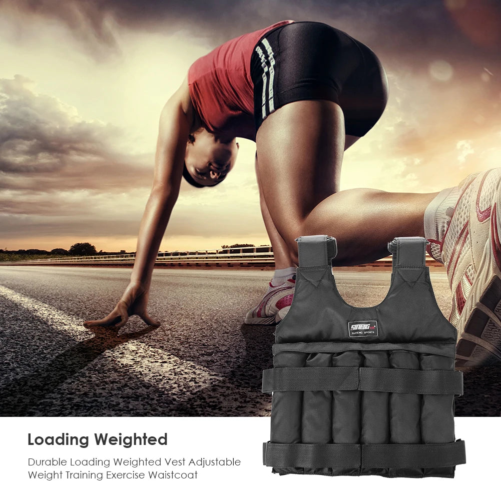 3-50KG Durable Weighted Vest Adjustable Weight Training Exercise Waistcoat Jacket Sand Clothing Boxing Fitness Equipment \
weights not included