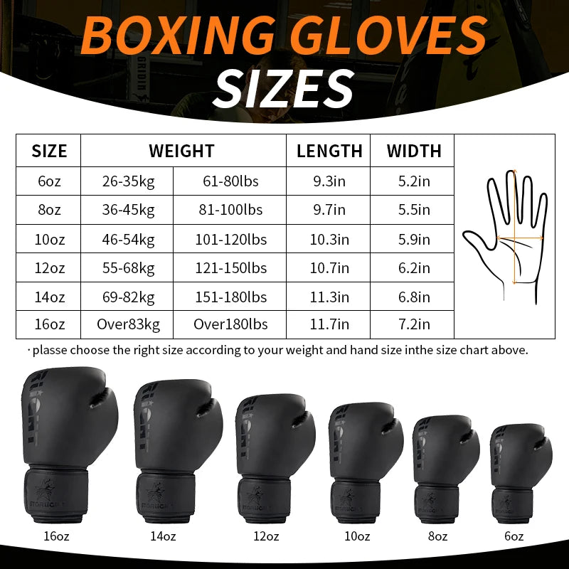 Boxing gloves, professional training sparring, explosion-proof leather, Muay Thai, MMA, Kickboxing, multi-layer sweat absorption