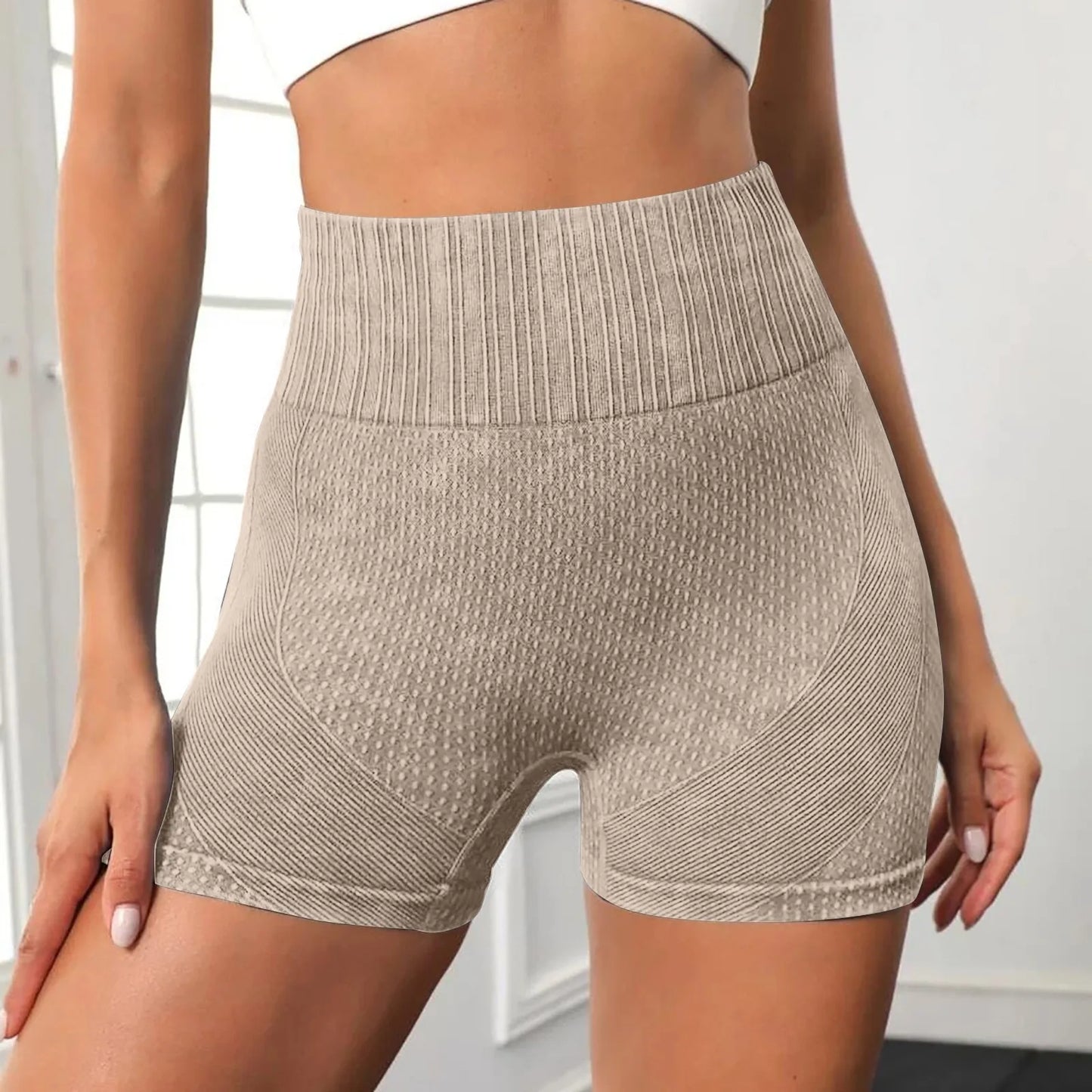 Gym Shorts Woman High Support Fitness Sports Biker Short Workout Scrunch Butt Yoga Seamless Leggings Running Skipping