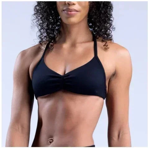 DLOGO With Logo Impact Strappy Bra Top Women High Support Impact Thin Strap Halter Sport Seamless Bras Scrunch Workout Yoga Tank