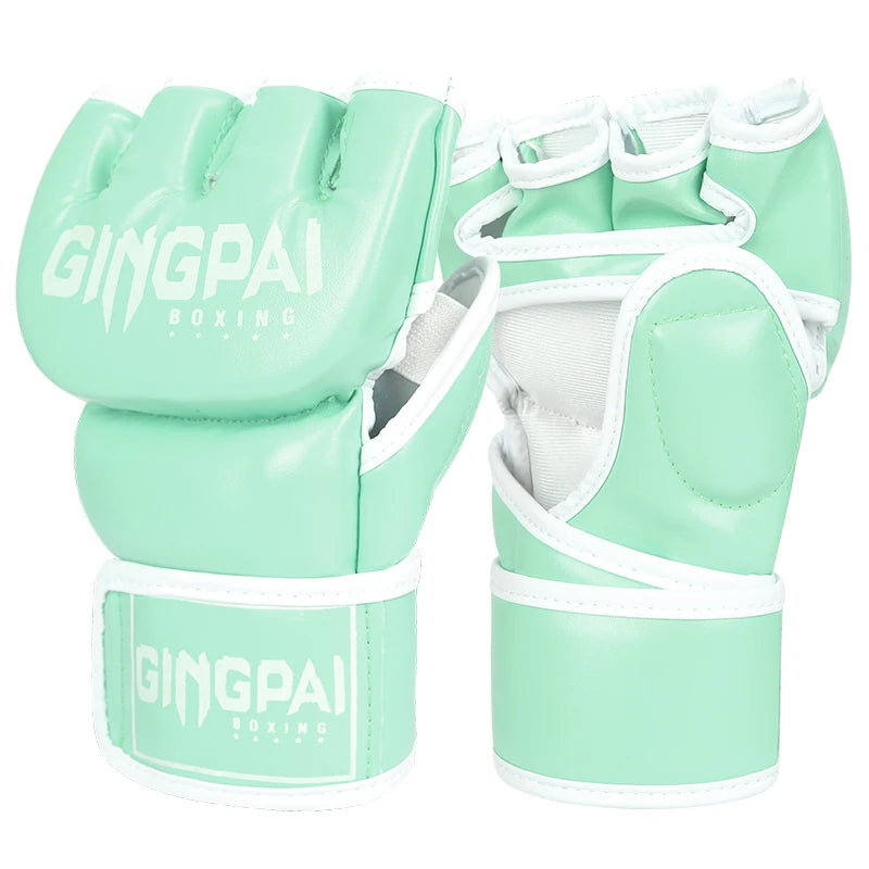 Half Mitts MMA Gloves for Men Women,Fingerless Punching Heavy Bag with More Paddding Gloves for Kickboxing Sparring Muay Thai