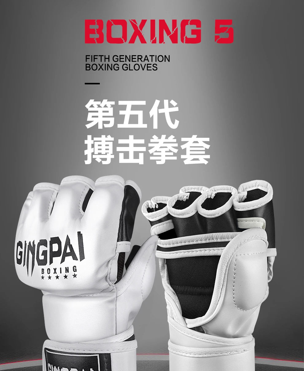 Half Mitts MMA Gloves for Men Women,Fingerless Punching Heavy Bag with More Paddding Gloves for Kickboxing Sparring Muay Thai