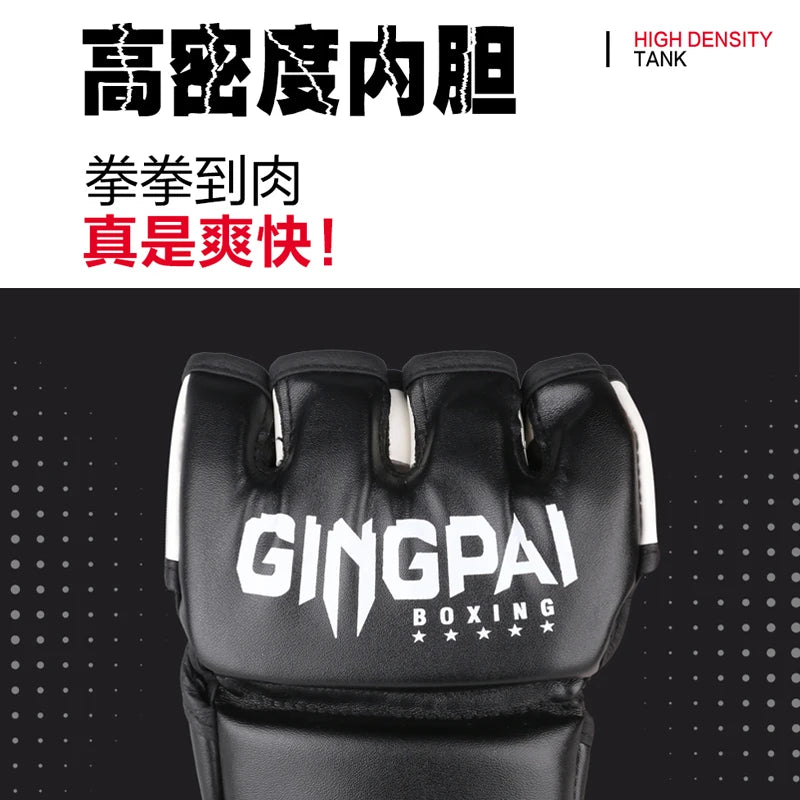 Half Mitts MMA Gloves for Men Women,Fingerless Punching Heavy Bag with More Paddding Gloves for Kickboxing Sparring Muay Thai