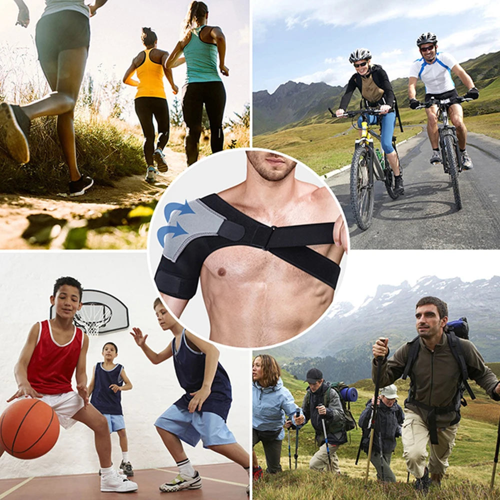Adjustable Shoulder Support Brace pad Belt Band Strap Wrap Sport Recovery Neoprene Shoulder Compression Sleeves Back Brace Guard