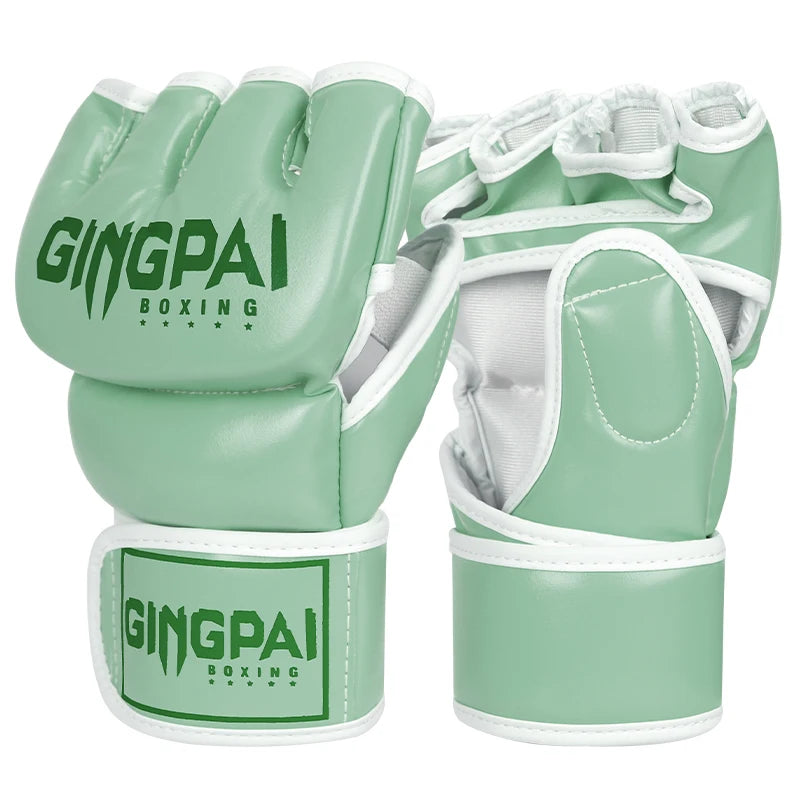 Half Mitts MMA Gloves for Men Women,Fingerless Punching Heavy Bag with More Paddding Gloves for Kickboxing Sparring Muay Thai