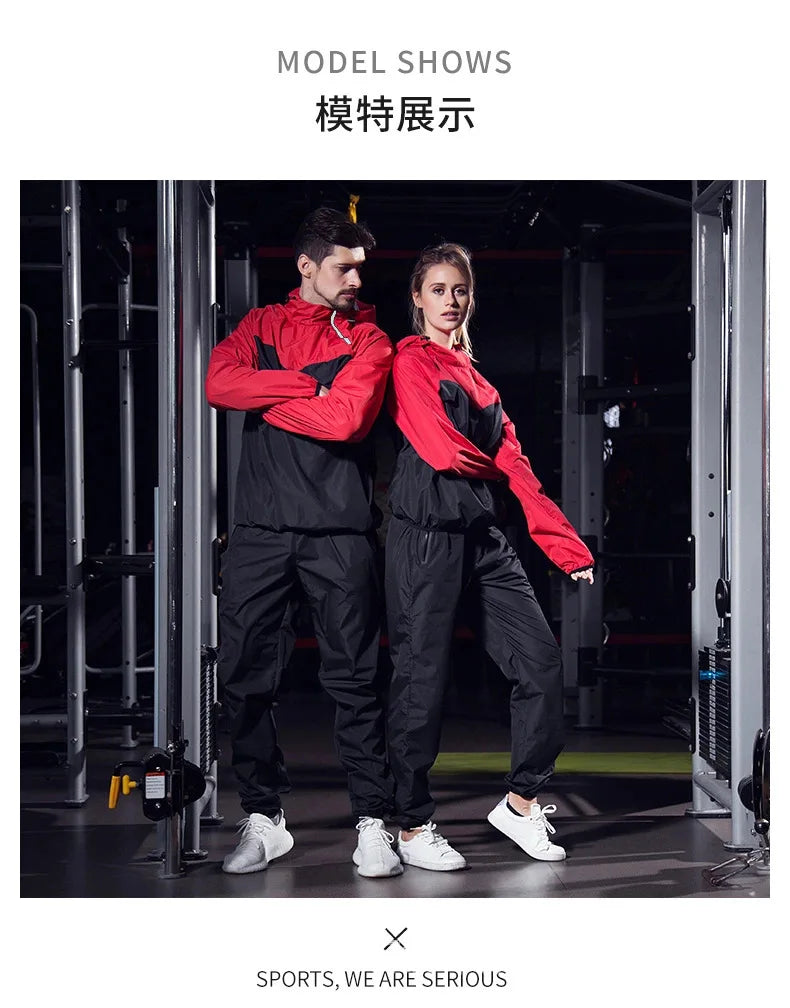 couple sports suit fitness running sweating men and women spring and autumn weight loss training fashion two-piece set