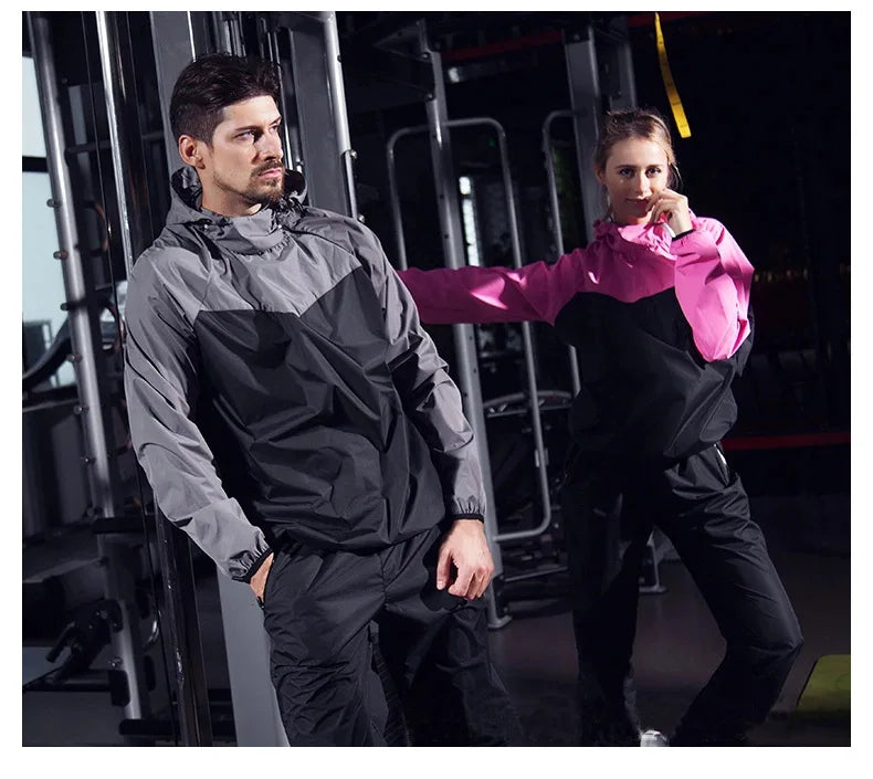 couple sports suit fitness running sweating men and women spring and autumn weight loss training fashion two-piece set