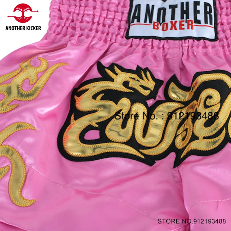 Muay Thai Shorts 2024 New Boxing Shorts Women Men Child Embroidery Kickboxing Training Pants Sanda Martial Arts Fight Equipment