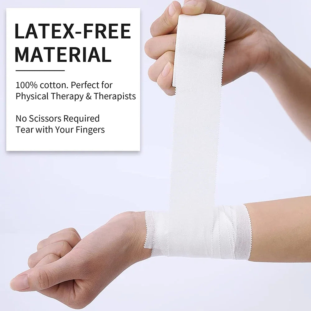 5 Rolls 2.5/3.8/5cm Sport Athletic Waterproof Cotton White Boxing Adhesive Tape Strain Injury Support Sport Binding Bandage